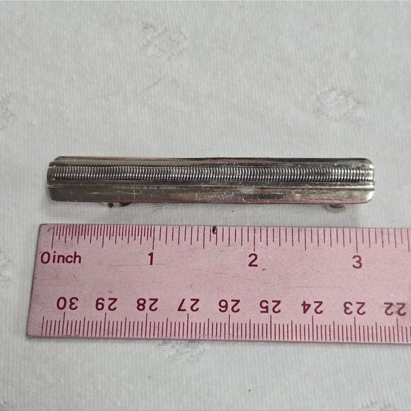 Sterling Silver 925 Hair Clip Barrette Ribbed Design